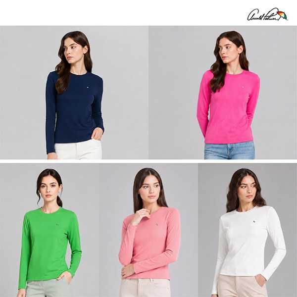 26FW[아놀드파마]소프트 코튼 긴팔 티셔츠 5종, 여성