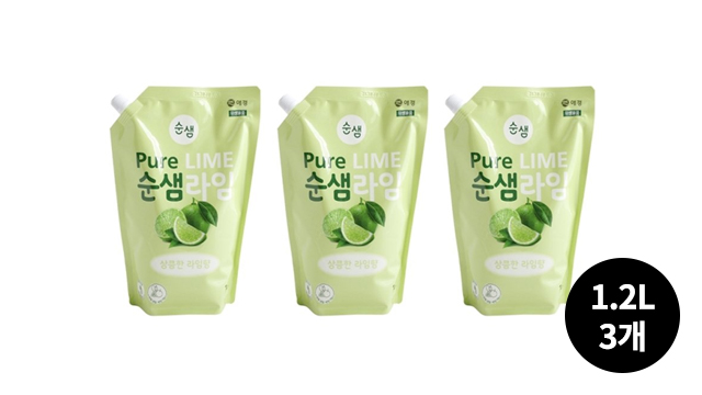 애경 순샘 라임 1.2L 리필 X 3개