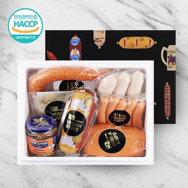 [웰굿][한돈]독일식 수제햄 소시지 선물세트 3호 1.73kg(7종,1.54kg+소스190g)(선물박스 포함)