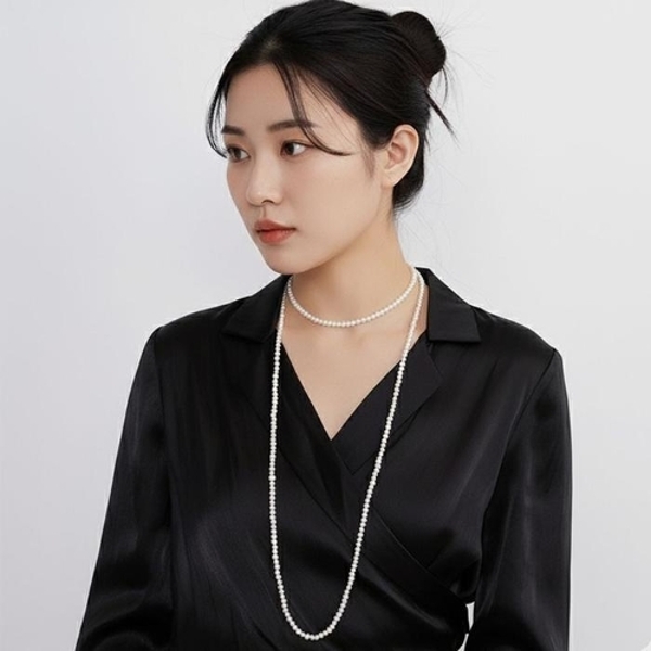 미우 자연주의 멀티웨이 레이어드 쌀진주 여자 심플