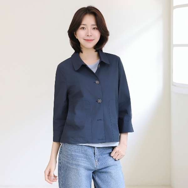 드리다 8부 빅사이즈 바스락 캐주얼 자켓 빅사이즈