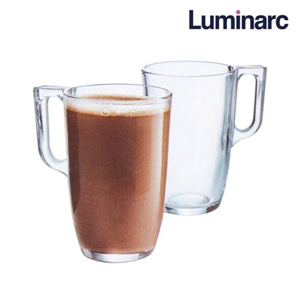 머그잔 400ml 2P 홈카페유리컵 내열강화 투명 아이스커피잔 라떼 물컵