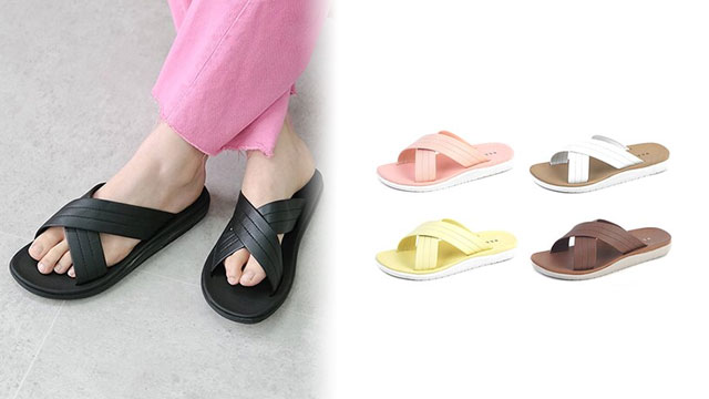 올리 아일3 X 스트랩 쿠션 슬리퍼 3cm