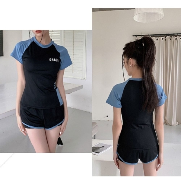 고효율 블루 편한수영복 레쉬가드 내장브라 온천 실내