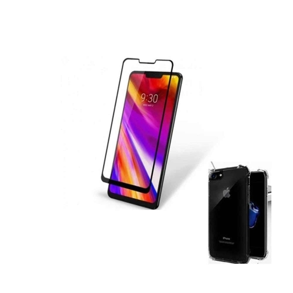 LG V40 곡면풀커버 강화유리+방탄캡슐SET