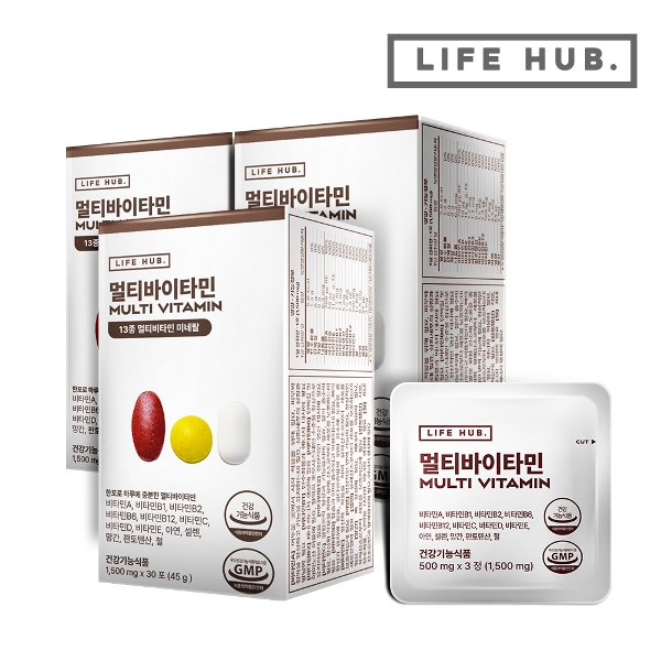 라이프허브 멀티바이타민 3세트(1500mg x 90포) 3개월분