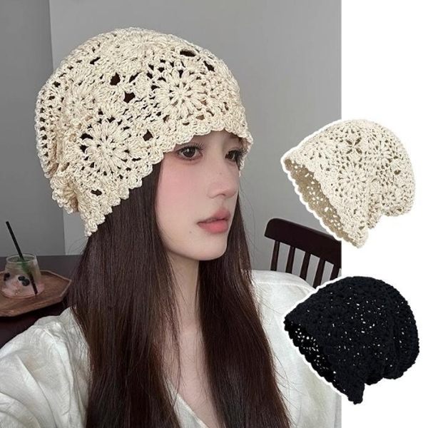 봄여름가을 환우비니 뜨개모자 힙합 플라워 뜨개비니