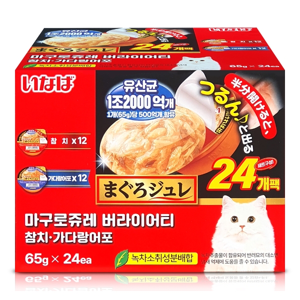 이나바 마구로쥬레 버라이어티 참치 65g 12개 + 가다랑어포 65g 12개 (24개)