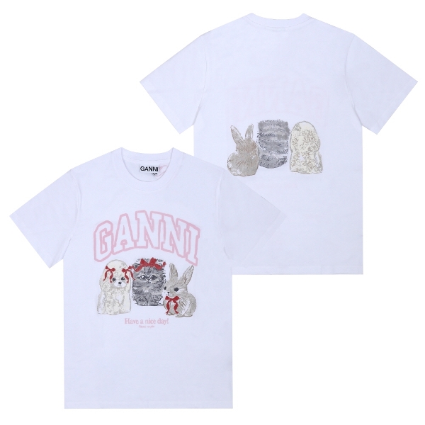 [GANNI] A1050029 151 여성 반팔티
