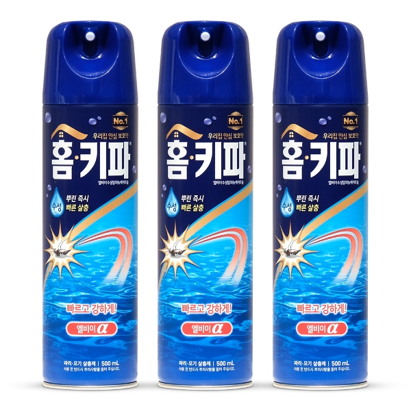 홈키파 엘비이 수성 알파 에어로졸 500ml 3개