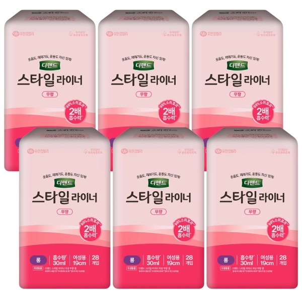 디펜드 스타일 요실금 라이너 여성용 무향 롱 28매 x 6팩
