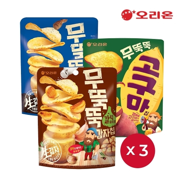 오리온 무뚝뚝3종 (갈릭솔트(106g) 3+통후추소금(60g) 3+고구마칩(56g) 3)