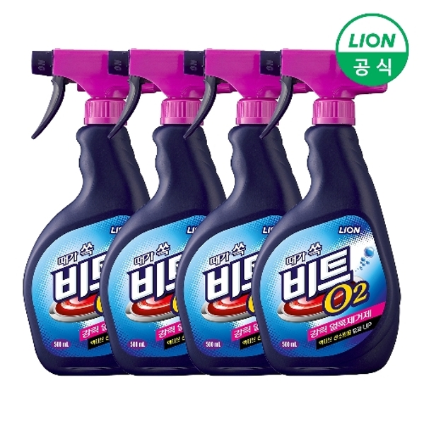 [라이온] 비트 O2 강력얼룩제거제 스프레이 500ml X 4개
