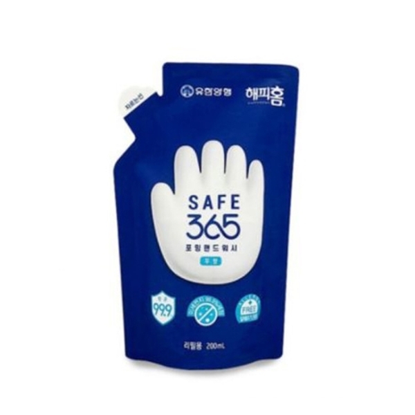 [유한양행] 해피홈 SAFE365 핸드워시 200ml 리필(무향)