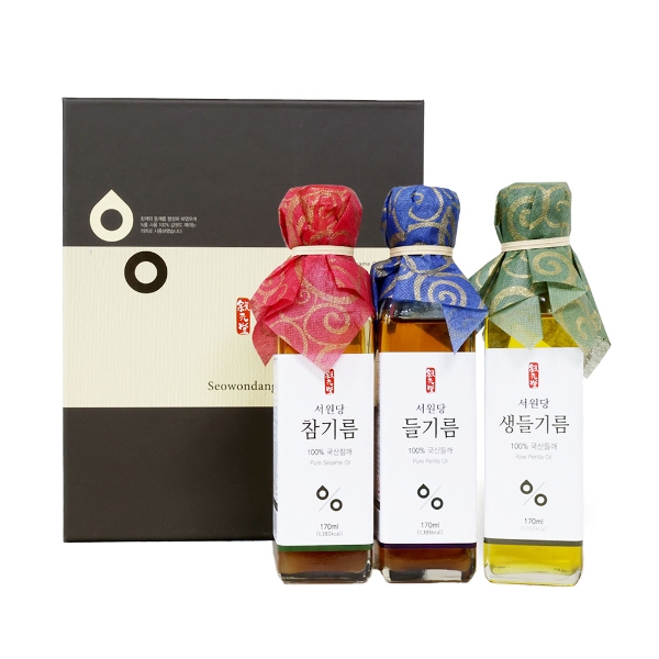 서원당 [서원당] 강원도 선물세트 담 (참기름170ml+들기름170ml+생들기름170ml)