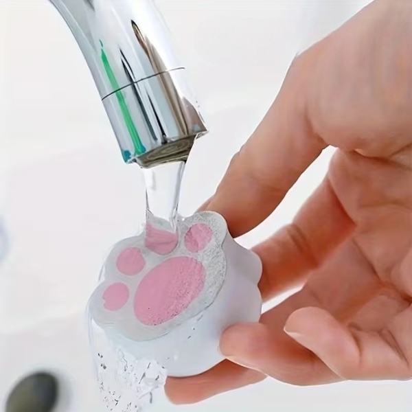 고양이 발바닥 화장실 욕실 물때제거 청소 스펀지 클리너 화장실 욕실 샤워부스 유리 물때제거