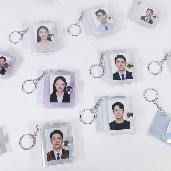 미니 앨범 키링 투명 펄 사진첩 열쇠고리 DD-13509