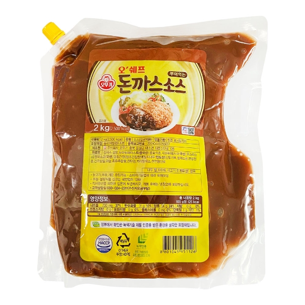 오뚜기 오쉐프 부어먹는돈까스소스 2kg (스파우트팩)1개