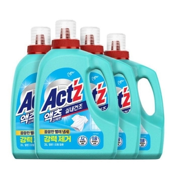 액체세제 액츠 퍼펙트 실내건조 3L x 4개