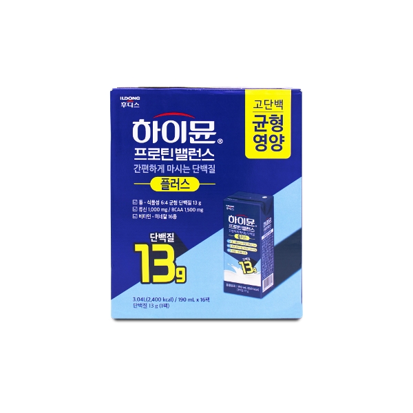일동후디스 하이뮨 프로틴 밸런스 플러스 190ml x 16팩 X 1박스 I