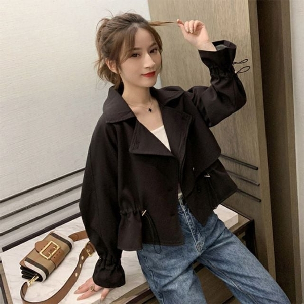 [샵앤] 여성 출근룩 투웨이 트렌치 크롭 자켓 WON-WJK-WB97D85