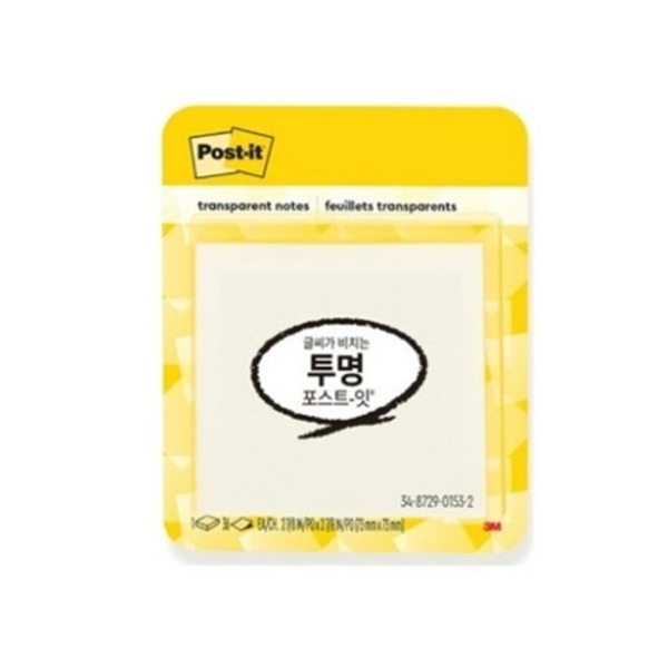 (3M) 포스트잇 투명노트 600-TRSPT 점착식 메모지/73x73 (1개)