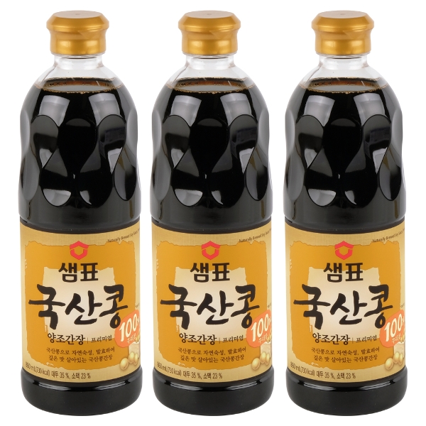 샘표 국산콩 양조간장 프리미엄 860ml 3개