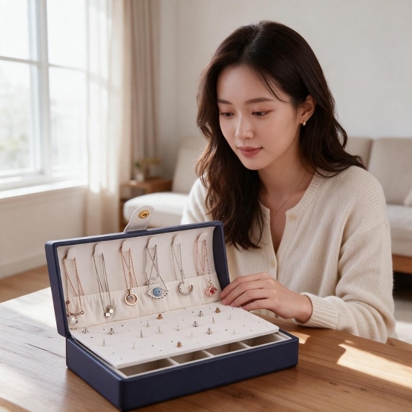 쥬얼리 정리함 악세사리 수납함 화장대 보석함 귀걸이 반지 목걸이 보관 케이스