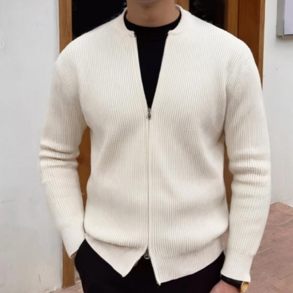 남성 남자 집업 가디건 헨리넥 투웨이 지퍼 니트 카디건