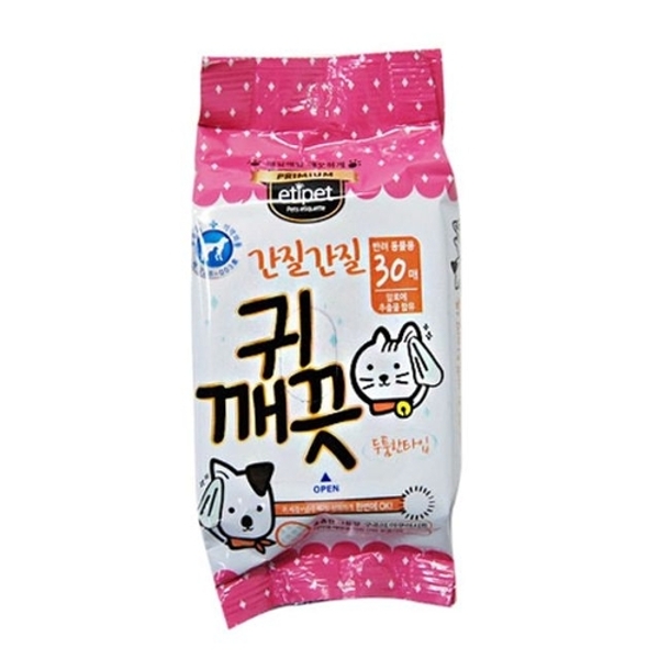 반려동물 귀청소 물티슈 귀냄세 제거 청결시트 30매