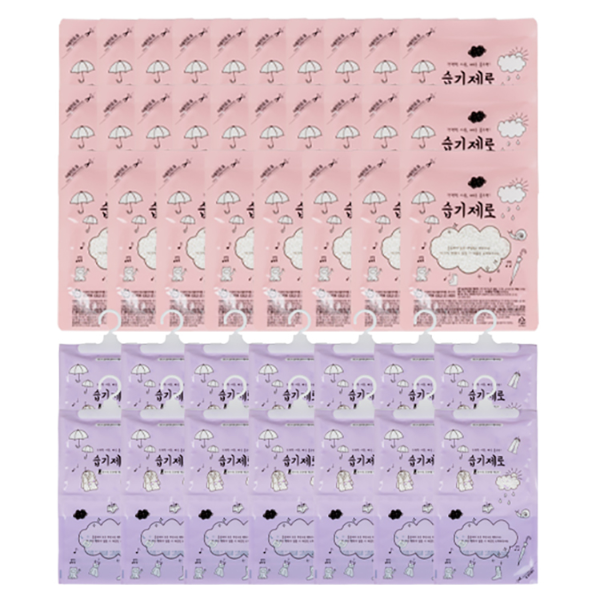 습기제로 제습제 42종 세트(스탠드형 120g 28개+옷걸이형 150g 14개)