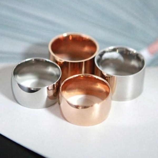 써지컬스틸 12mm 14mm볼드링 반지 실버 로즈골드