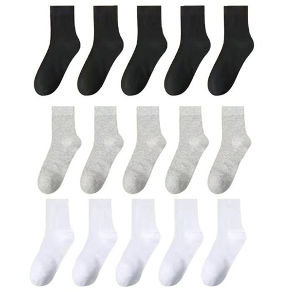 남자 공용 검정 흰 무지 단목 정장 학생 중목 양말