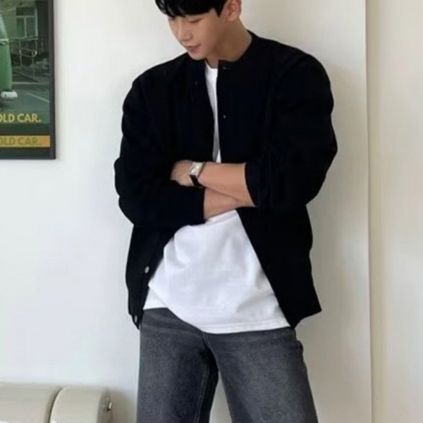 남자 베이직한 디자인 심플 루즈핏 간절기 가디건