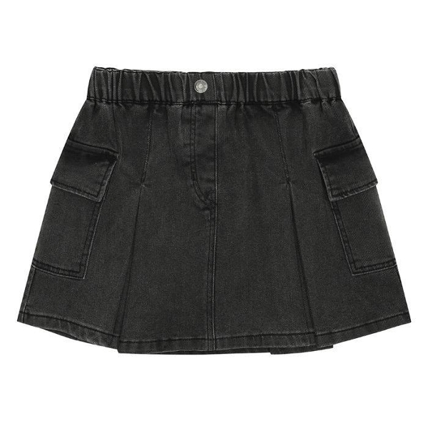 에꼴리에 TC01 블랙 워싱 카고 플리츠 스커트  25C5881