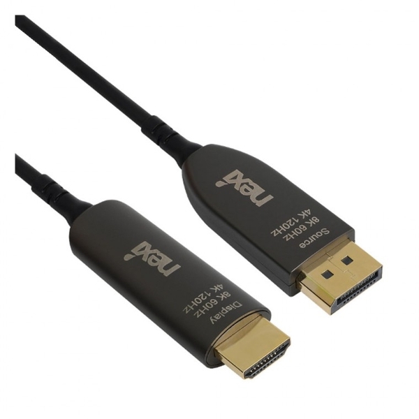 8K 4K HDMI2.1 to DP1.4 하이브리드 광케이블 15M 고화질 미러링 or 듀얼화면지원 노트북 PC 컴퓨터 48GBPS