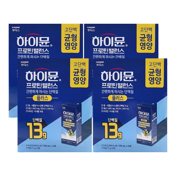 일동후디스 하이뮨 프로틴 밸런스 플러스 190ml x 16팩 x 4박스 /An