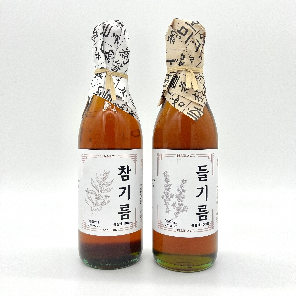고소함이 살아있는 참기름,들기름350ml 1+1 총2병