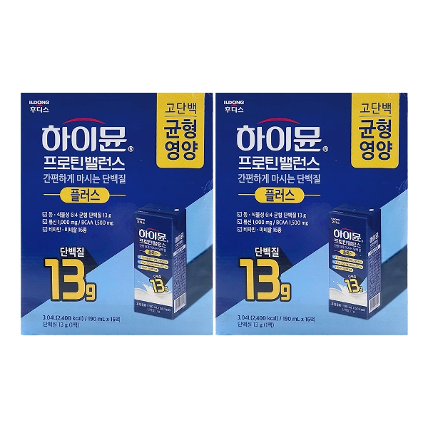 일동후디스 하이뮨 프로틴 밸런스 플러스 190ml x 16팩 x 2박스 /An