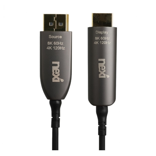 8K 4K HDMI2.1 to DP1.4 하이브리드 광케이블 5M 고화질 미러링 or 듀얼화면지원 노트북 PC 컴퓨터 48GBPS