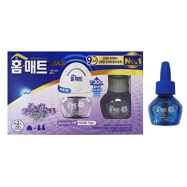 홈매트 리퀴드 홈솔루션 라벤더 훈증기+리필45일2입+추가 45일1입