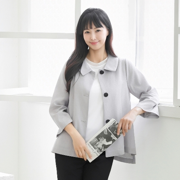드리다 여성 여름 카라 플레어 빅사이즈 정장 자켓 빅사이즈