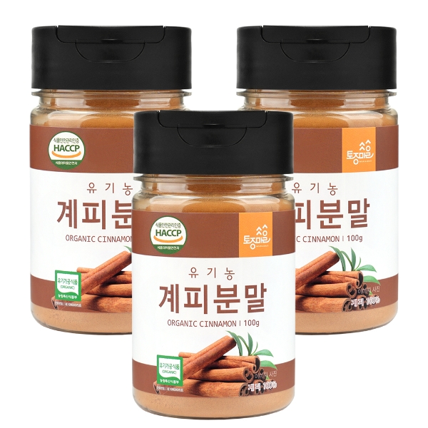 [토종마을]HACCP인증 유기농 계피분말 100g X 3통 계피가루