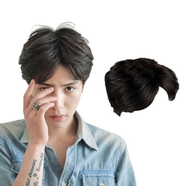 남성 고열사 가르마 가발 내츄럴블랙 1P 댄디 통가발