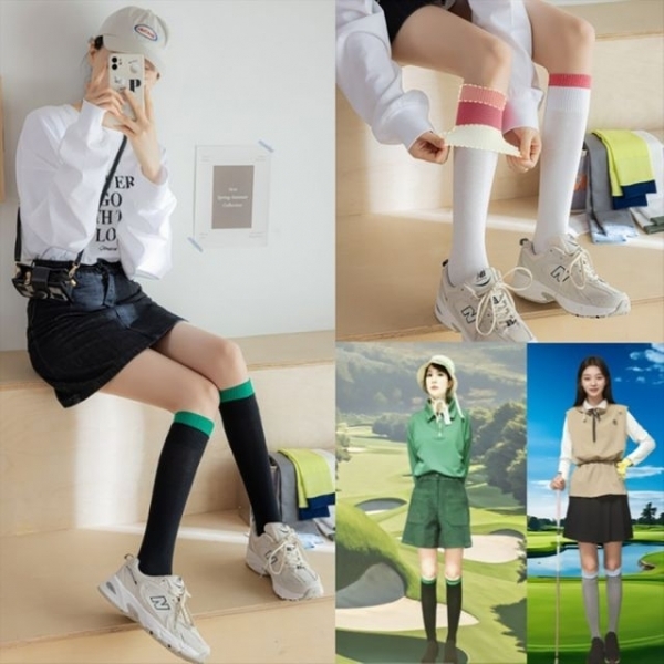 이중논슬립 타킹 니삭스 테니스양말 니삭스 이쁜양말 이중논슬립스타킹 타킹 골프