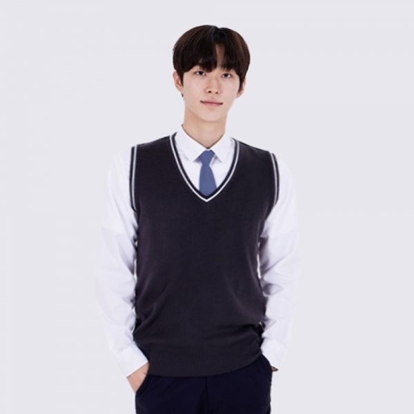 몰 보풀방지 그레이화이트 롱 조끼남자
