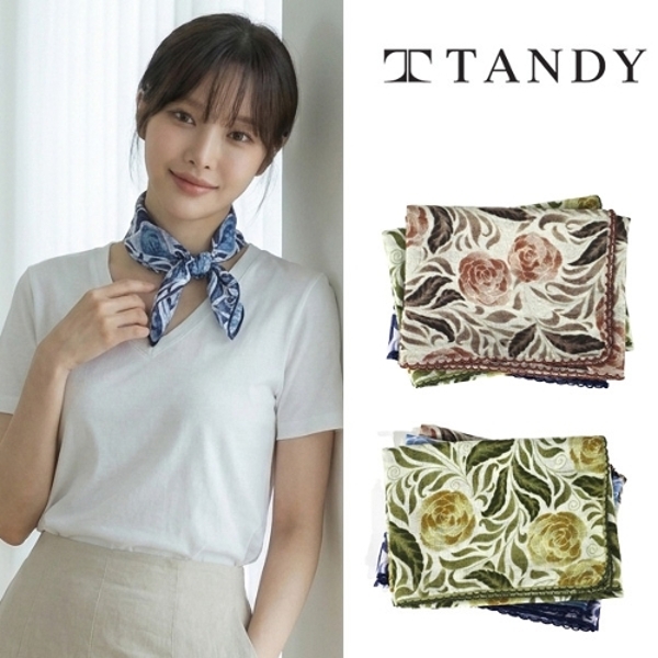 [탠디] TANDY 소프트 로즈 손수건 스카프