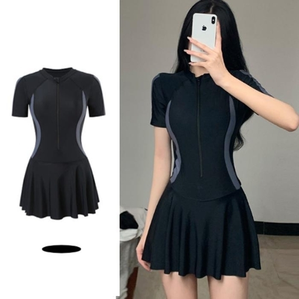 HESW6871 플레어 원피스형 래쉬가드 여성 수영복 바캉스룩
