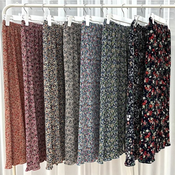 6color 플라워 플리츠 냉감 8부 팬츠(55~88)