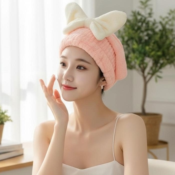 헤야스 리본 샤워 헤어캡 타올모자 SD260609
